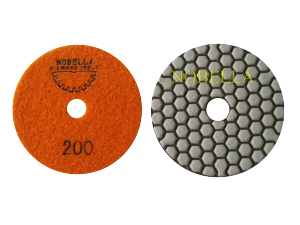 DIAMOND FLEXIBLE DRY PAD Ø100 мм WITH VELCRO, GRIT #200