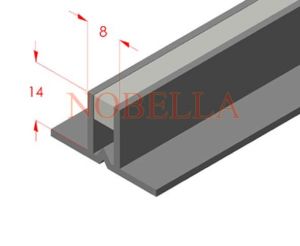 ДЕЛАТАЦИОННА ЛАЙСТНА ЗА ЛЕПИЛO СИВО-ПРОЗРАЧНО - 14x8 mm