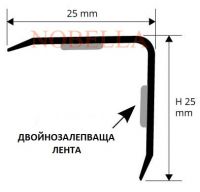 ЪГЛОВА ЛАЙСТНА ОТ АЛУМИНИЙ   25х25 мм.