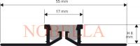 Structural glue expansion joint ALUMINIUM / RUBBER INSERT - 8x17 mm