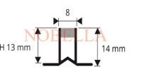 ДЕЛАТАЦИОННА ЛАЙСТНА ЗА ЛЕПИЛO СИВО-ПРОЗРАЧНО - 14x8 mm