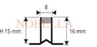 ДЕЛАТАЦИОННА ЛАЙСТНА ЗА ЛЕПИЛO СИВО-ПРОЗРАЧНО - 16x8 mm