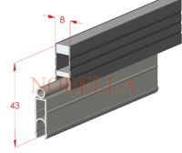 ДЕЛАТАЦИОННА ЛАЙСТНА С УДЪЛЖИТЕЛ ЗА БЕТОН СИВО-ПРОЗРАЧНО 43x8 mm