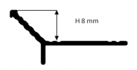 Y-SHAPED ALUMINUM CORNER PROFILE    8 mm.