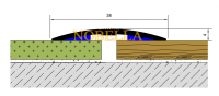 TRANSITION ALUMINUM PROFILE   38/04 мм Rounded Gold matt