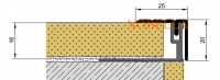 ALUMINUM ANTI-SLIP PROFILE FOR STEPS   H16 25x20 mm, Gold matt